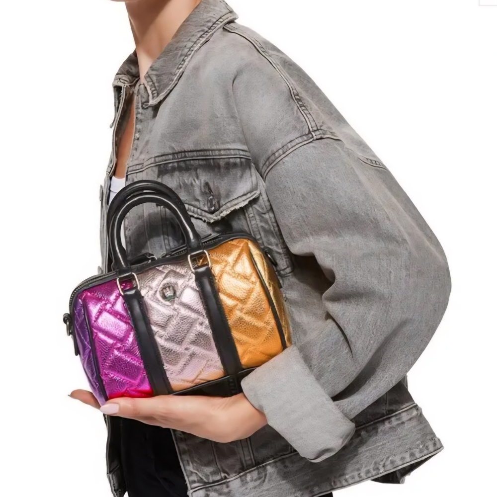 Kurt Geiger Small Metallic Boston Quilted Crossbody Bag - Picture 5 of 11